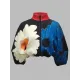 Contrast Color Flower Print Zipper Stand Collar Jackets Outerwear Contrast Color Flower Print Zipper Stand Collar Jackets Outerwear
