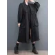 Drawstring Pockets Long Sleeves Loose Lapel Trench Coats Drawstring Pockets Long Sleeves Loose Lapel Trench Coats