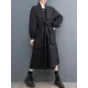 Drawstring Pockets Long Sleeves Loose Lapel Trench Coats Drawstring Pockets Long Sleeves Loose Lapel Trench Coats