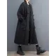 Drawstring Pockets Long Sleeves Loose Lapel Trench Coats Drawstring Pockets Long Sleeves Loose Lapel Trench Coats