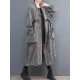 Drawstring Pockets Long Sleeves Loose Lapel Trench Coats Drawstring Pockets Long Sleeves Loose Lapel Trench Coats