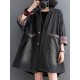 Buttoned Plaid Pockets Split-Joint Long Sleeves Loose V-Neck Denim Outerwear Buttoned Plaid Pockets Split-Joint Long Sleeves Loose V-Neck Denim Outerwear