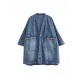 Buttoned Plaid Pockets Split-Joint Long Sleeves Loose V-Neck Denim Outerwear Buttoned Plaid Pockets Split-Joint Long Sleeves Loose V-Neck Denim Outerwear