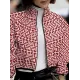 Loose Puff Sleeves Printed Stand Collar Outerwear Loose Puff Sleeves Printed Stand Collar Outerwear