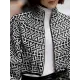 Loose Puff Sleeves Printed Stand Collar Outerwear Loose Puff Sleeves Printed Stand Collar Outerwear