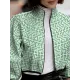 Loose Puff Sleeves Printed Stand Collar Outerwear Loose Puff Sleeves Printed Stand Collar Outerwear