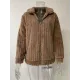 Solid Color Velvet Zipper Long Sleeves Plus Size Lapel Outerwear Solid Color Velvet Zipper Long Sleeves Plus Size Lapel Outerwear