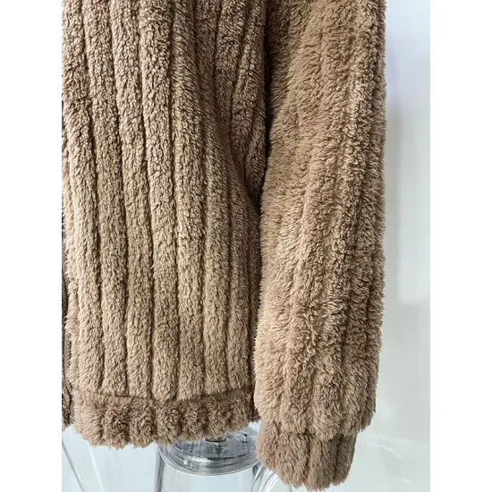 Solid Color Velvet Zipper Long Sleeves Plus Size Lapel Outerwear Solid Color Velvet Zipper Long Sleeves Plus Size Lapel Outerwear