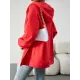 Drawstring Zipper Long Sleeves Loose Hooded Outerwear Jackets Drawstring Zipper Long Sleeves Loose Hooded Outerwear Jackets