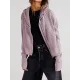 Zipper Long Sleeves Loose Hooded Outerwear Jackets Zipper Long Sleeves Loose Hooded Outerwear Jackets