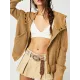 Zipper Long Sleeves Loose Hooded Outerwear Jackets Zipper Long Sleeves Loose Hooded Outerwear Jackets