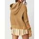 Zipper Long Sleeves Loose Hooded Outerwear Jackets Zipper Long Sleeves Loose Hooded Outerwear Jackets