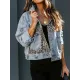 Leopard Split-Joint Long Sleeves Loose Lapel Outerwear Jackets Leopard Split-Joint Long Sleeves Loose Lapel Outerwear Jackets
