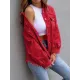 Fringed Pockets Long Sleeves Loose Lapel Outerwear Fringed Pockets Long Sleeves Loose Lapel Outerwear
