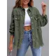 Fringed Pockets Long Sleeves Loose Lapel Outerwear Fringed Pockets Long Sleeves Loose Lapel Outerwear
