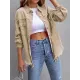 Fringed Pockets Long Sleeves Loose Lapel Outerwear Fringed Pockets Long Sleeves Loose Lapel Outerwear