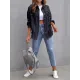 Fringed Pockets Long Sleeves Loose Lapel Outerwear Fringed Pockets Long Sleeves Loose Lapel Outerwear