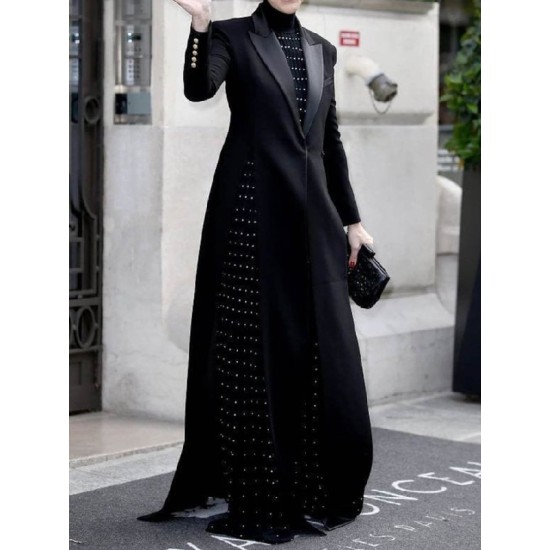 Long Sleeves Split-Joint Split-Side Notched Collar Blazer Outerwear Long Sleeves Split-Joint Split-Side Notched Collar Blazer Outerwear