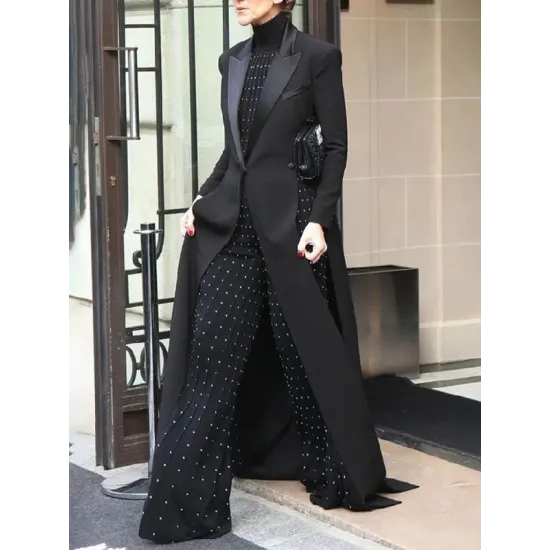 Long Sleeves Split-Joint Split-Side Notched Collar Blazer Outerwear Long Sleeves Split-Joint Split-Side Notched Collar Blazer Outerwear