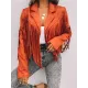 Solid Color Split-Joint Tasseled Long Sleeves Notched Collar Jackets Solid Color Split-Joint Tasseled Long Sleeves Notched Collar Jackets
