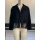 Solid Color Split-Joint Tasseled Long Sleeves Notched Collar Jackets Solid Color Split-Joint Tasseled Long Sleeves Notched Collar Jackets