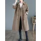 Buttoned Pockets Long Sleeves Loose Notched Collar Trench Coats Buttoned Pockets Long Sleeves Loose Notched Collar Trench Coats
