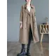 Buttoned Pockets Long Sleeves Loose Notched Collar Trench Coats Buttoned Pockets Long Sleeves Loose Notched Collar Trench Coats