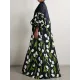 Long Sleeves Loose Floral Floral Printed Pleated Split-Joint Stand Collar Trench Coats Long Sleeves Loose Floral Floral Printed Pleated Split-Joint Stand Collar Trench Coats