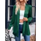 Solid Color Long Sleeves Loose Collarless Outerwear Solid Color Long Sleeves Loose Collarless Outerwear