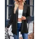 Solid Color Long Sleeves Loose Collarless Outerwear Solid Color Long Sleeves Loose Collarless Outerwear
