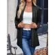 Solid Color Long Sleeves Loose Collarless Outerwear Solid Color Long Sleeves Loose Collarless Outerwear
