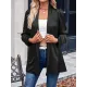 Solid Color Long Sleeves Loose Collarless Outerwear Solid Color Long Sleeves Loose Collarless Outerwear
