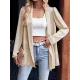Solid Color Long Sleeves Loose Collarless Outerwear Solid Color Long Sleeves Loose Collarless Outerwear