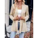 Solid Color Long Sleeves Loose Collarless Outerwear Solid Color Long Sleeves Loose Collarless Outerwear