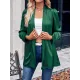 Solid Color Long Sleeves Loose Collarless Outerwear Solid Color Long Sleeves Loose Collarless Outerwear