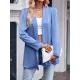 Solid Color Long Sleeves Loose Collarless Outerwear Solid Color Long Sleeves Loose Collarless Outerwear
