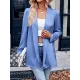 Solid Color Long Sleeves Loose Collarless Outerwear Solid Color Long Sleeves Loose Collarless Outerwear