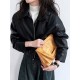 Solid Color Zipper Long Sleeves Loose Lapel Collar Outerwear Jackets&Coats Solid Color Zipper Long Sleeves Loose Lapel Collar Outerwear Jackets&Coats