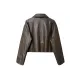 Solid Color Zipper Long Sleeves Loose Lapel Collar Outerwear Jackets&Coats Solid Color Zipper Long Sleeves Loose Lapel Collar Outerwear Jackets&Coats