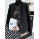 Buttoned Solid Color Long Sleeves Loose Round-Neck Outerwear Buttoned Solid Color Long Sleeves Loose Round-Neck Outerwear