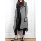 Irregular Clipping Long Sleeves Solid Color Hooded Outerwear