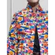 Loose Three-Quarter Sleeves Contrast Color Printed Lapel Collar Outerwear Loose Three-Quarter Sleeves Contrast Color Printed Lapel Collar Outerwear