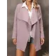 Solid Color Batwing Sleeves Long Sleeves Lapel Outerwear Solid Color Batwing Sleeves Long Sleeves Lapel Outerwear