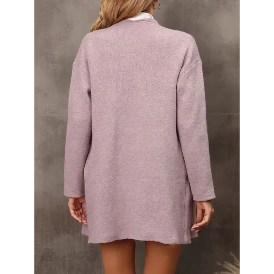 Solid Color Batwing Sleeves Long Sleeves Lapel Outerwear Solid Color Batwing Sleeves Long Sleeves Lapel Outerwear