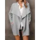 Solid Color Batwing Sleeves Long Sleeves Lapel Outerwear Solid Color Batwing Sleeves Long Sleeves Lapel Outerwear