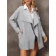 Solid Color Batwing Sleeves Long Sleeves Lapel Outerwear Solid Color Batwing Sleeves Long Sleeves Lapel Outerwear