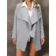 Solid Color Batwing Sleeves Long Sleeves Lapel Outerwear Solid Color Batwing Sleeves Long Sleeves Lapel Outerwear
