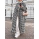 Houndstooth Split-back Split-Joint Tied Waist Long Sleeves Loose Lapel Trench Coats Houndstooth Split-back Split-Joint Tied Waist Long Sleeves Loose Lapel Trench Coats