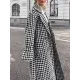 Houndstooth Split-back Split-Joint Tied Waist Long Sleeves Loose Lapel Trench Coats Houndstooth Split-back Split-Joint Tied Waist Long Sleeves Loose Lapel Trench Coats