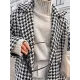 Houndstooth Split-back Split-Joint Tied Waist Long Sleeves Loose Lapel Trench Coats Houndstooth Split-back Split-Joint Tied Waist Long Sleeves Loose Lapel Trench Coats